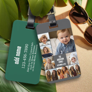 Etiqueta De Bagagem Crie uma colagem de fotos personalizada com 8 foto