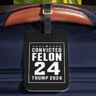 Etiqueta De Bagagem Criminoso Condenado 4 de Julho Trump 2024
