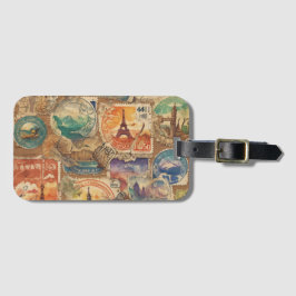 Etiqueta De Bagagem Crônicas de Wanderlust: Carimbos de Viagem de Esti