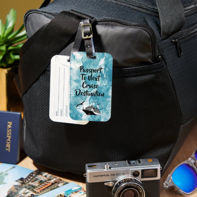 Etiqueta De Bagagem Cruise Destination Passport Holder (Frente e Verso)