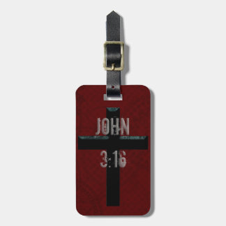 Etiqueta De Bagagem Cruz do cristão do 3:16 de John