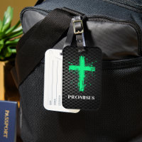 Cruz Verde com promessas Palavras - Fé Cristã
