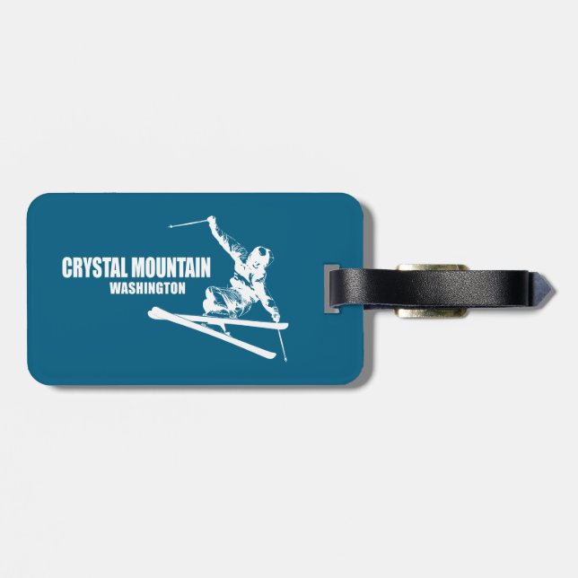 Etiqueta De Bagagem Crystal Mountain Washington Skier (Traseira Horizontal)