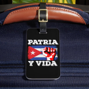 Etiqueta De Bagagem Cuba Patria Y Vida Bandeira Nacional Cubano
