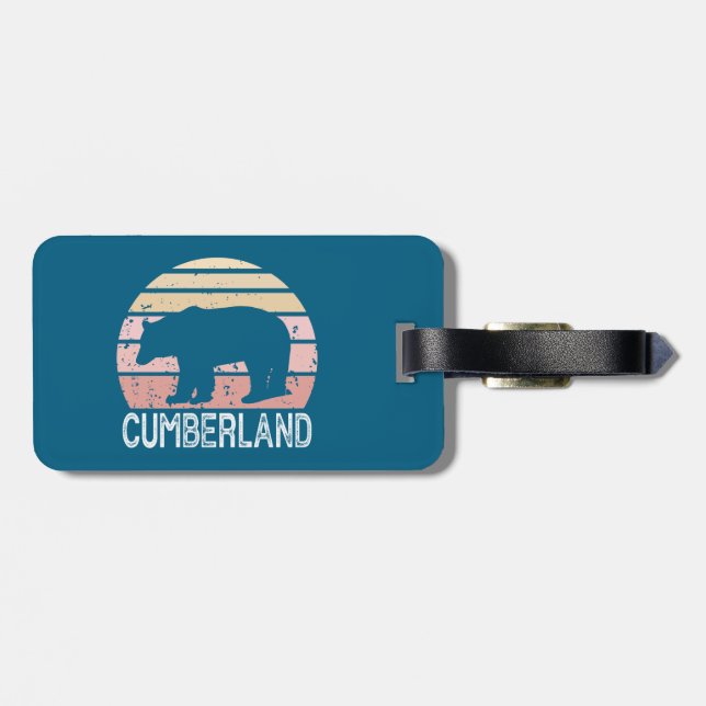 Etiqueta De Bagagem Cumberland Maryland Retro Bear (Traseira Horizontal)
