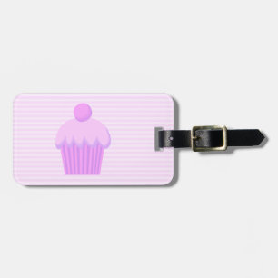 Etiqueta De Bagagem Cupcake. cor-de-rosa