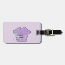 Etiqueta De Bagagem Cupcake Roxo Delight