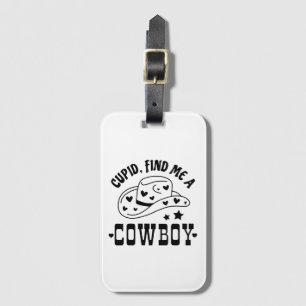 Etiqueta De Bagagem Cupido Encontre Me Um Cowboy Western