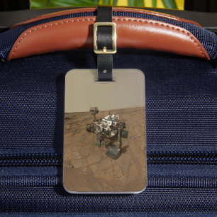 Etiqueta De Bagagem Curiosidade Rover Na Superfície De Marte.