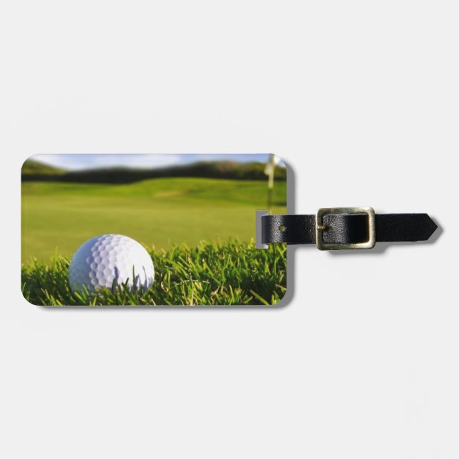 Etiqueta De Bagagem Curso da bola de golfe (Frente Horizontal)