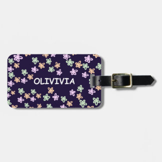 Etiqueta De Bagagem CUSTOM BLUE FLOWER PATTERN Luggage Tag
