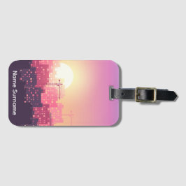 Etiqueta De Bagagem Custom Modern Construction City Sunset Clipboard