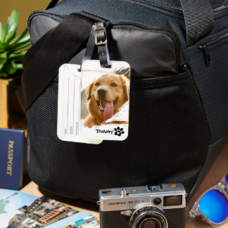 Etiqueta De Bagagem Custom Pet Photo & Name Luggage Tag – Travel Gift