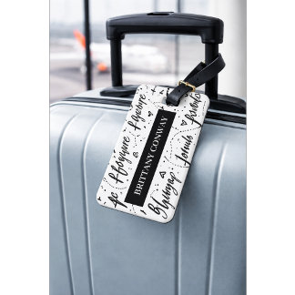 Etiqueta De Bagagem Custom Travel Typography Luggage Tag