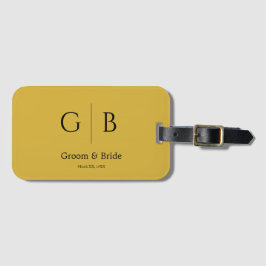 Etiqueta De Bagagem Custom Wedding Luggage Tag Metallic Gold Elegant