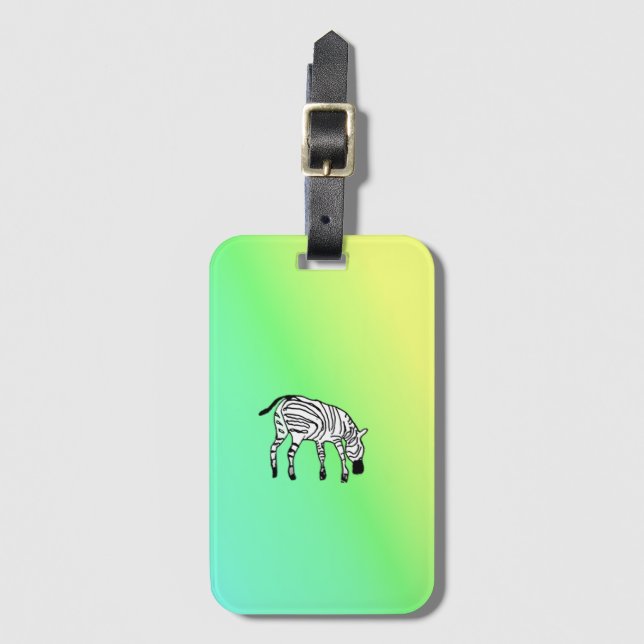 Etiqueta De Bagagem Cute and Happy Kenya Zebra Birthday (Frente Vertical)