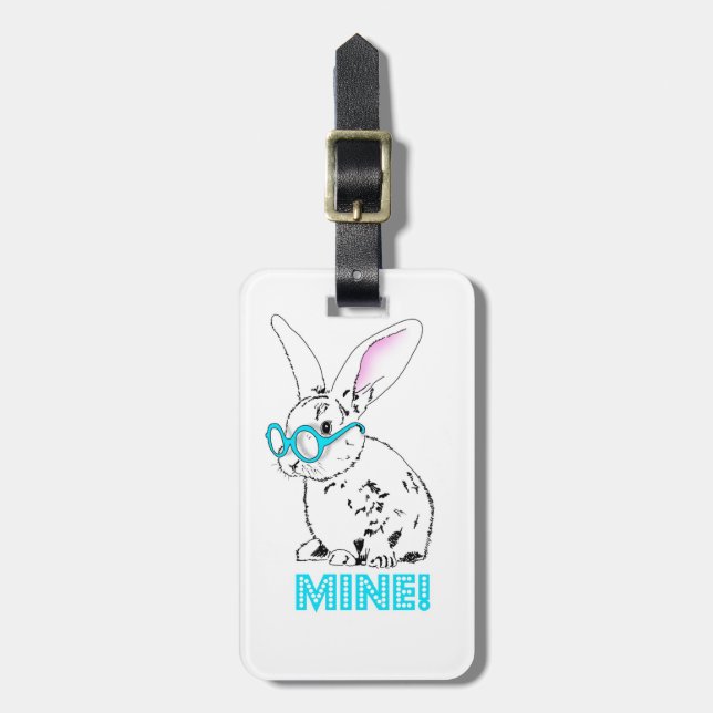 Etiqueta De Bagagem Cute bunny -  Mine! (Frente Vertical)