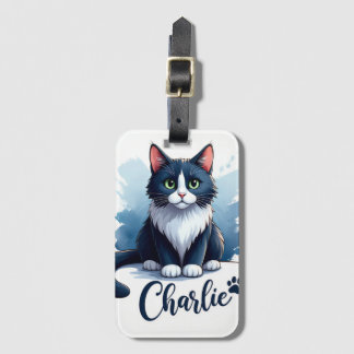 Etiqueta De Bagagem Cute Cat Artwork Luggage Tag – Gift for Pet Lovers