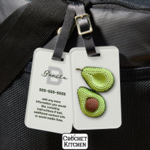 Cute Cottagecore Crochet Avocado Monograma