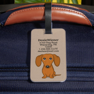 Etiqueta De Bagagem Cute Dachshund Cão-caneta personalizado