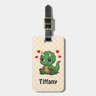 Etiqueta De Bagagem Cute Dinosaur Bag Tag – Adicionar Nome