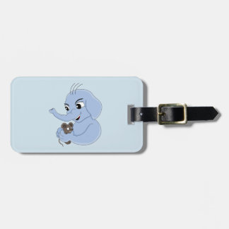 Etiqueta De Bagagem Cute elephant boy cartoon luggage tag