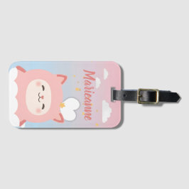 Etiqueta De Bagagem Cute Kawaii Pink Cat