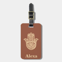 Cute personalizado, sortudo, Hamsa, terracotta Dou