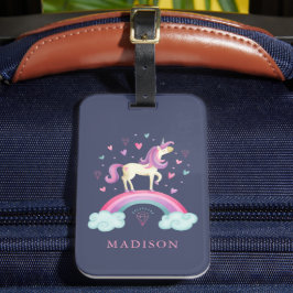 Etiqueta De Bagagem Cute Rainbow Unicorn
