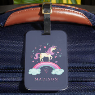 Etiqueta De Bagagem Cute Rainbow Unicorn