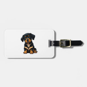 Etiqueta De Bagagem Cute Rottweiler - Presentes para Proprietários de
