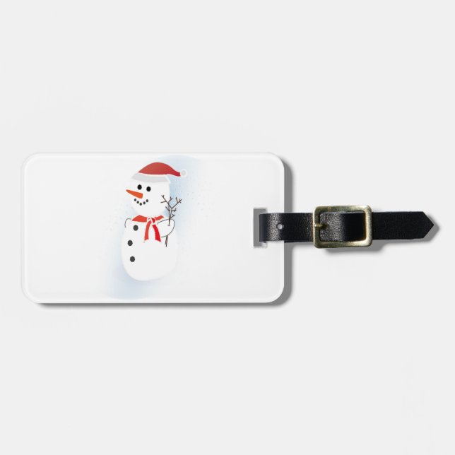 Etiqueta De Bagagem Cute Snowman (Frente Horizontal)