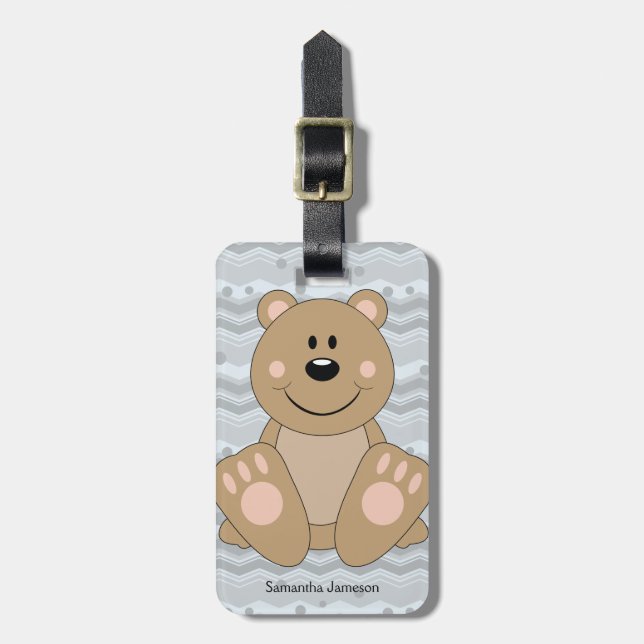 Etiqueta De Bagagem Cutelyn Brown Bear (Frente Vertical)