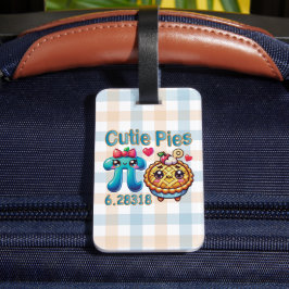 Etiqueta De Bagagem "Cutie Pies" - Símbolo de Pi Cónico e Pie Pun