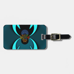 Etiqueta De Bagagem Cyan Abstrato Art Impressão