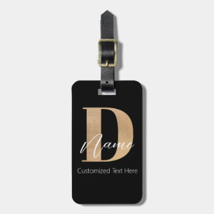 Etiqueta De Bagagem D & Name Iniciais Monogramados Modernos Personaliz