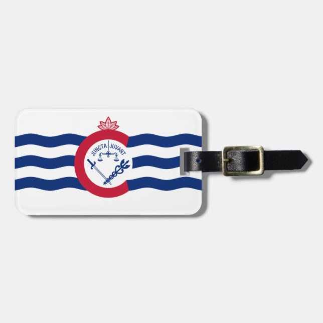 Etiqueta de bagagem da bandeira de Cincinnati, Ohi (Frente Horizontal)