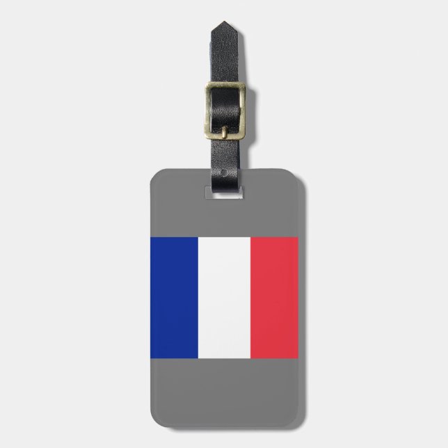 Etiqueta de Bagagem da Bandeira Francesa (Frente Vertical)
