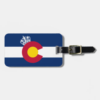 Etiqueta de bagagem da Coroa Real do Colorado flag