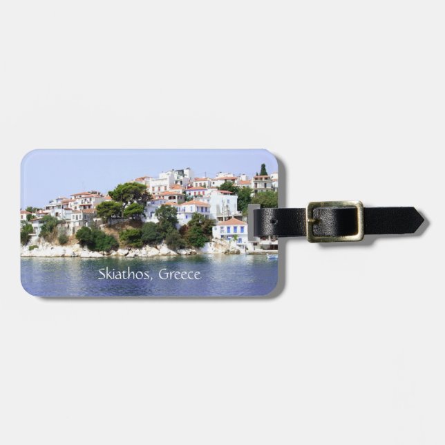 Etiqueta de bagagem da Ilha de Skiathos, Grécia (Frente Horizontal)