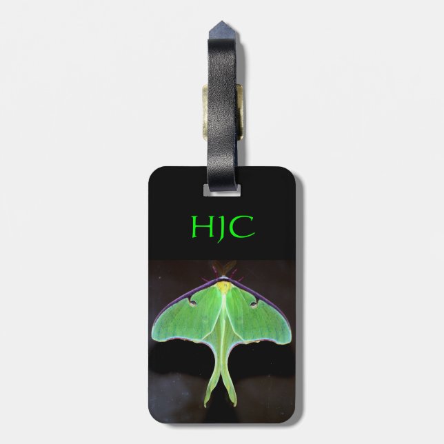 Etiqueta de Bagagem da Mariposa Luna Verde (Traseira Vertical)