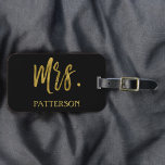 Etiqueta de Bagagem da Sra. Sobrenome<br><div class="desc">Tag da Sra. Sobrenome Gold Foil Moderna Bagagem. Esta etiqueta é perfeita para as férias de lua de mel depois do casamento. A Sra. sobrenome tem uma etiqueta do Sr. Sobrenome Silver Foil Bag.</div>