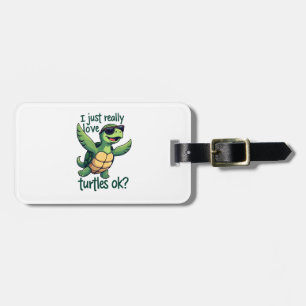 Etiqueta De Bagagem Dabling Sea Turtle Eu Adoro Tartarugas Ok_