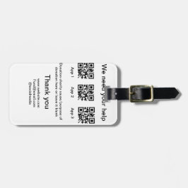 Etiqueta De Bagagem Dação Coleção de Dons jar adicionar seu nome q r c