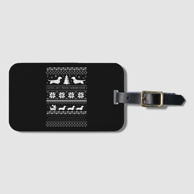 Etiqueta De Bagagem Dachshances Natal (Frente Horizontal)