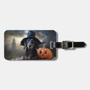 Etiqueta De Bagagem Dachshund Halloween Scary