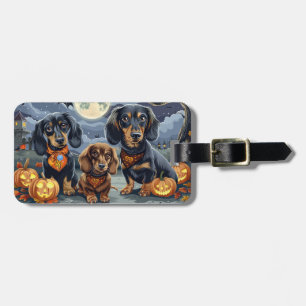 Etiqueta De Bagagem Dachshund Halloween Spooky
