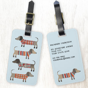 Etiqueta De Bagagem Dachshund Sausling Dog Personalised Luartigo