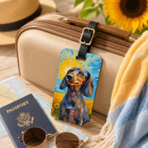 Dachshund Sunshine & Sunflowers Estilo Van Gogh