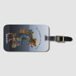 Etiqueta De Bagagem Dachshund Trail Blazer Hiker Personalized 